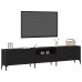 mueble de TV  con cajón negro de roble 200x25x44 cm de madera elaborada
