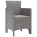 Silla de Jardín  Juego de 4 Gris claro, cojines taupe