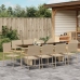 Conjunto de Comedor de Jardín de 11 Piezas  Beige de Poliratán