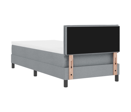 Marco de cama  con colchón Gris claro Tela 100 x 200 cm Cama