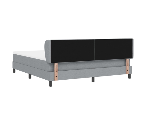 Cama con Muelles VidaXL con Colchón Gris Claro 180x200 cm Tela
