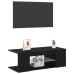 Mueble de TV  con luces LED en roble negro, 90x39x30 cm, de madera elaborada