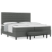 Cama Box Spring  con Colchón y Banco Gris Oscuro 200x200 cm Tela
