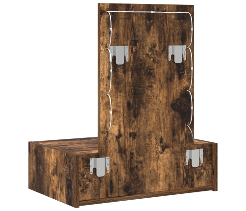 Mesa de tocador colgante  con luces LED en roble ahumado