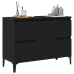 Gabinete para lavabo de baño  negro roble 80x33x60 cm de madera