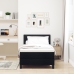 Estructura de Cama  con Colchón Negro y Blanco Tela 90 x 200 cm