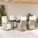 Set de Comedor de Jardín de 7 Piezas Ratán Poliéster Beige