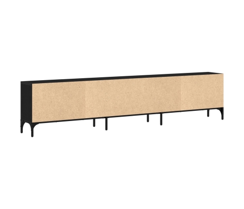 mueble de TV  con cajón negro de roble 200x25x44 cm de madera elaborada