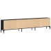 mueble de TV  con cajón negro de roble 200x25x44 cm de madera elaborada
