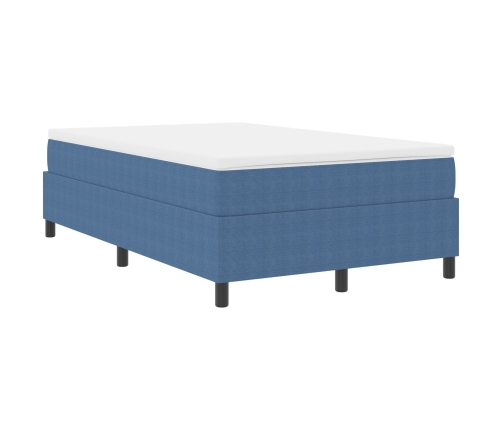 Cama Box Spring  con Colchón Azul 120x200 cm Tela de Corduroy
