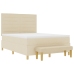 Cama con somier y colchón  y banco Crema 160x200 cm Tela