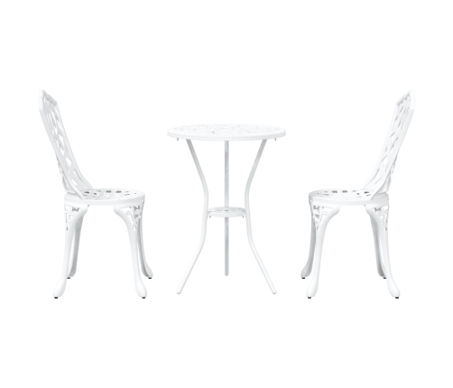 Juego de Bistro de Jardín de 3 Piezas  Color Blanco en Aluminio Fundido