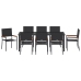Conjunto de Comedor de Jardín de 9 Piezas  Negro Poliratán