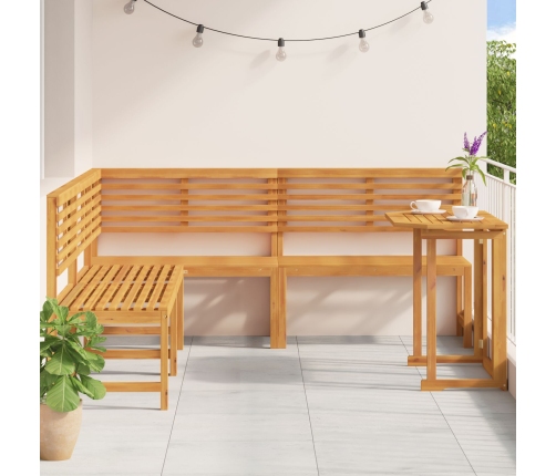 Conjunto de Comedor de Jardín de Acacia de 4 Piezas