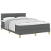 Cama Box Spring  con colchón gris oscuro 160x200 cm tela