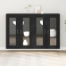 Gabinete Montado en la Pared Conjunto de 2 Roble Negro