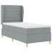 Cama con sommier y colchón  en gris claro, 100x200 cm, tela