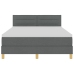 Cama con Box Spring  con Colchón y LED Gris Oscuro 140x200 cm Tela