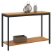 Mesa de Exterior  Natural y Negra 35x110x75 cm de Madera Sólida y Acero