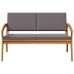 Banco de jardín  con cojines 115x70x72 cm de madera sólida de acacia