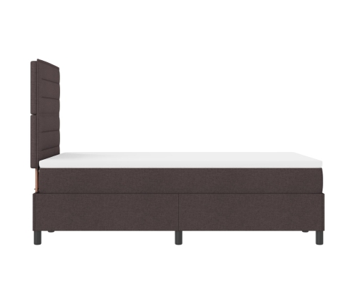 Cama con muelles y colchón Marrón oscuro 120x200 cm Tela