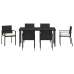 Conjunto de Comedor de Jardín de 7 Piezas Poliratán Negro