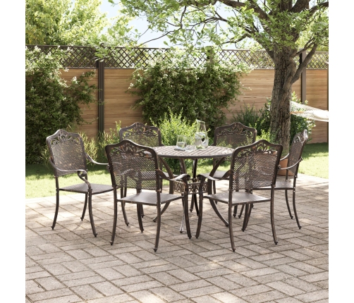 Conjunto de Comedor de Jardín de 7 Piezas de  en Aluminio Fundido Bronce