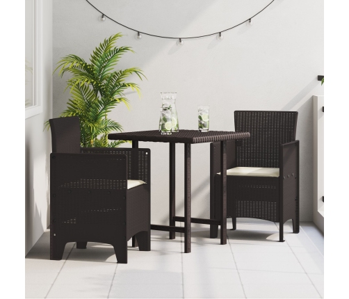 Sillas de jardín con cojines 2 pcs Marrón Poliratán