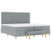 Cama Box Spring  con colchón y banco Gris Claro 200x200 cm Tela