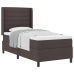 Cama Box Spring  con colchón Marrón Oscuro 90x190 cm Tela
