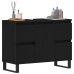 mueble de baño  lavabo negro roble 80x33x60 cm madera elaborada