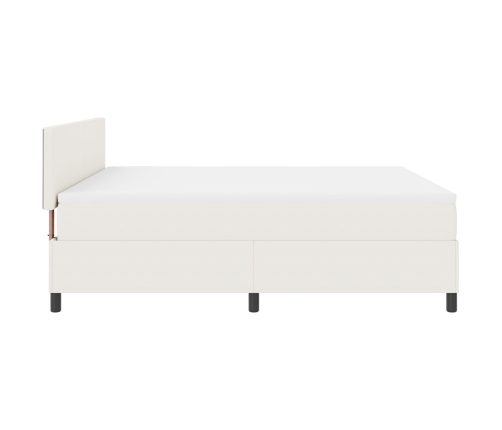Cama con Base y Colchón & LED Crema Super King Tela de Pana