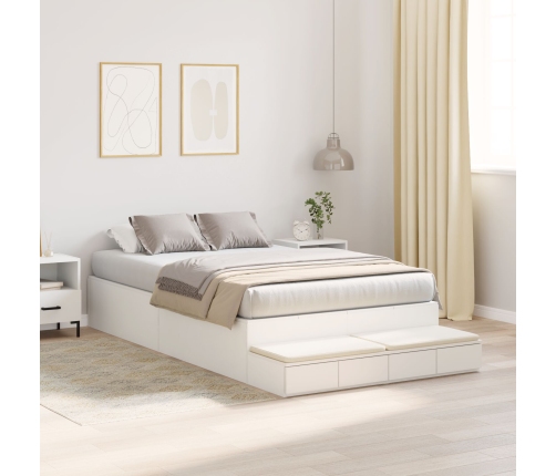 Cama con Almacenamiento  Blanca Madera Elaborada 120 x 190 cm