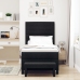 Cama con somier y colchón negro 100x200 cm tela