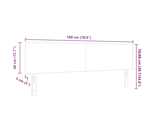 Cabezal  Diseño Sencillo Crema 180 cm Tela de Terciopelo