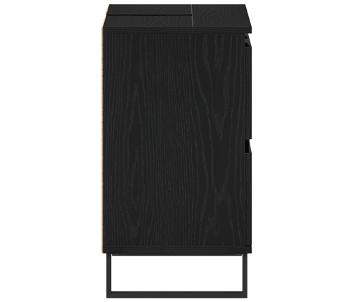 mueble de baño  lavabo negro roble 80x33x60 cm madera elaborada