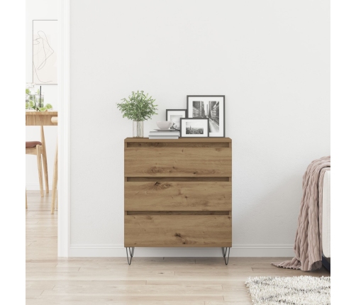 Aparador con Cajones de Roble Artesanal 60x35x70 cm Madera Engineered
