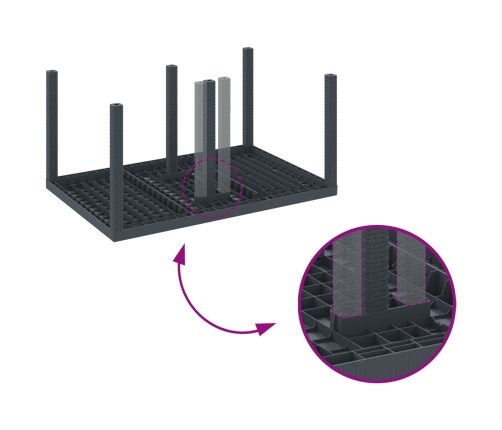 Juego de Comedor de Jardín de 7 Piezas Anthracite de Rattan Poliéster