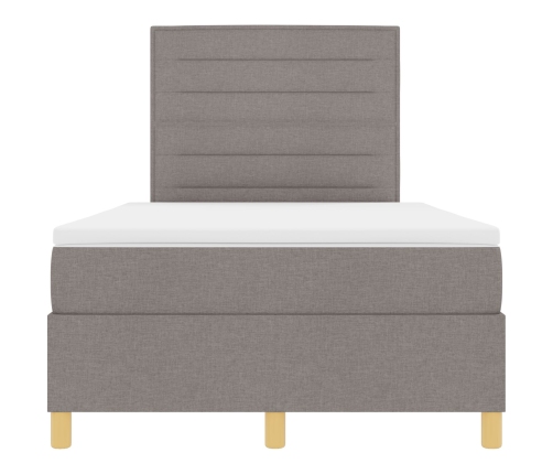 Cama Box Spring  con Colchón Taupe 120x200 cm Tela