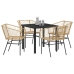 Set de Comedor de Jardín  de 5 Piezas en Poliratán Marrón