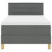 Cama con Box Spring  con Colchón y Luz LED Gris Oscuro 90x200 cm Tela