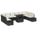 Set de Sofás de Jardín  11 Piezas Cojines crema, marco negro