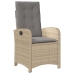 Set de Comedor de Jardín de 3 Piezas con Cojines de Ratán Beige