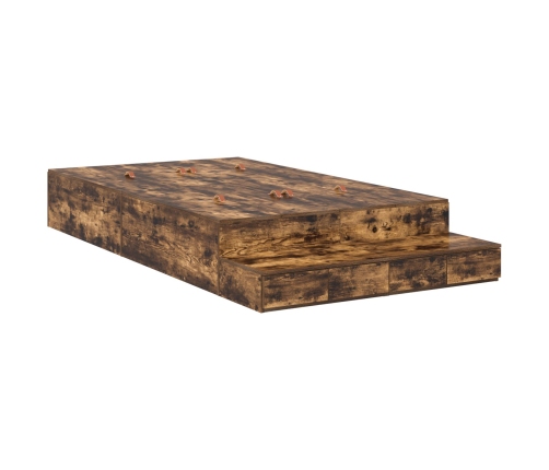 Estructura de Cama con Almacenamiento  Roble ahumado Madera elaborada