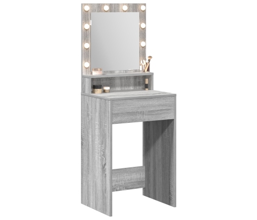 Mesa de tocador  con luces LED en Gris Sonoma - 50x41x135 cm