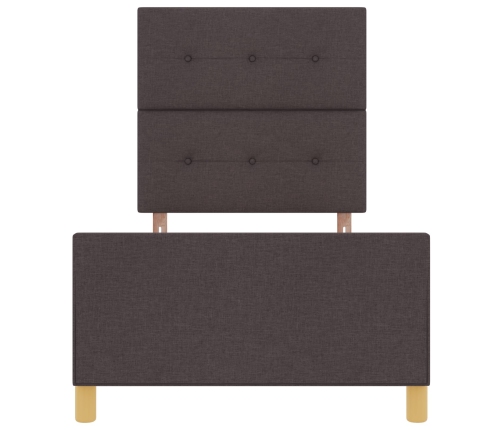 Estructura de cama  marrón oscuro 90x190 cm Tela