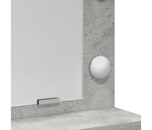 Mesa de tocador  con luces LED en gris concreto de 50x41x135 cm