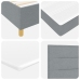 Cama Box Spring  con Colchón Gris Claro 90x200 cm Tela