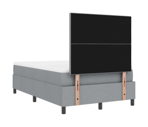 Cama con somier y colchón gris claro 120x200 cm de tela