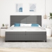 Cama con Somier  con Colchón y Luz LED Gris 200x200 cm Tela de Pana